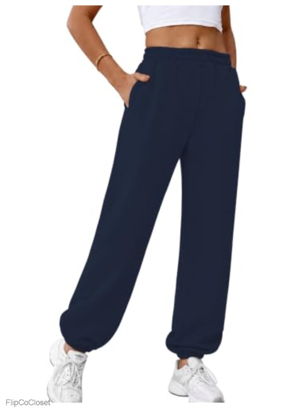 Fleece Lined Baggy Joggers High Waist Sweatpants with Pockets